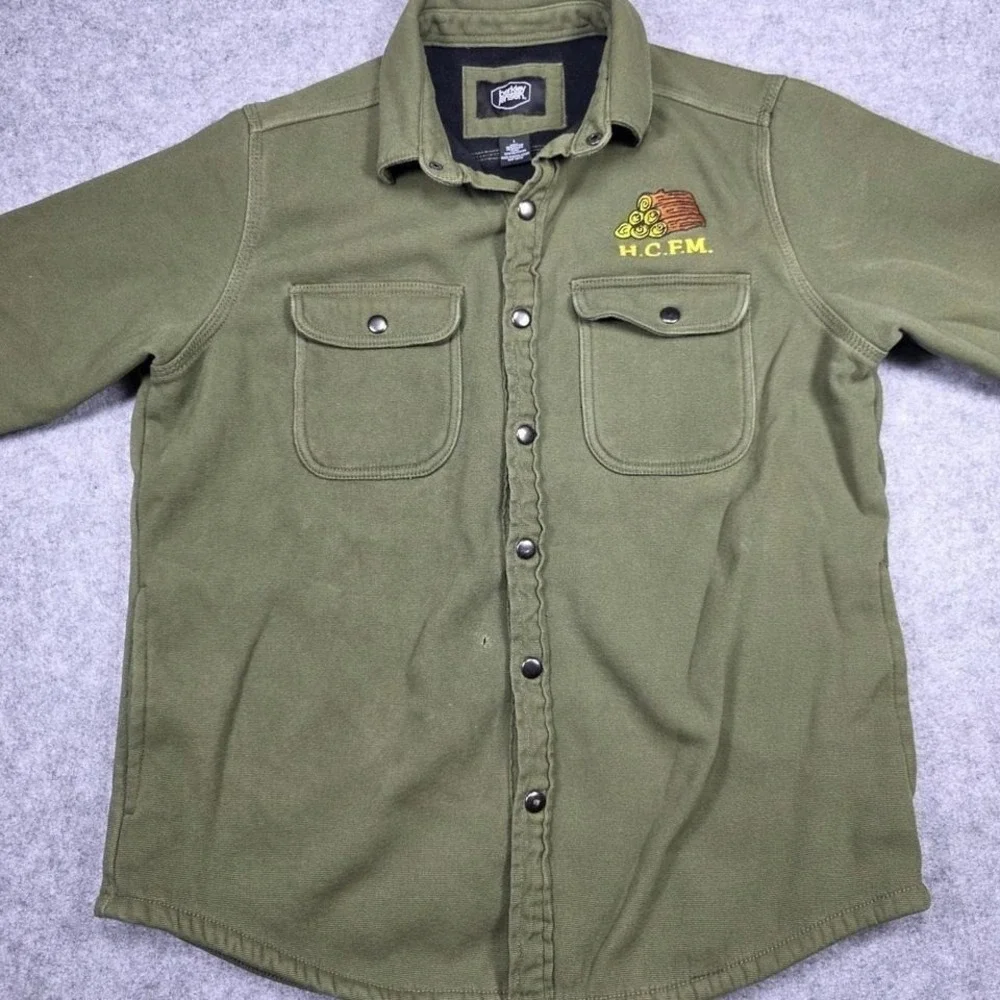 Berkley Jensen Shirt Jacket Men L Green Medium Wash
